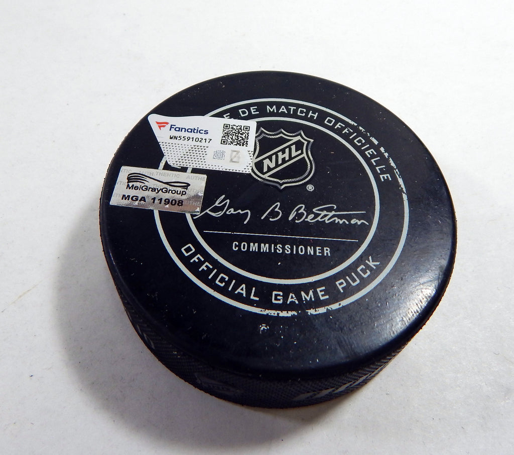 2018 Columbus Blue Jackets Vs. St. Louis Blues Game Used Black Puck DP61316 Pic2