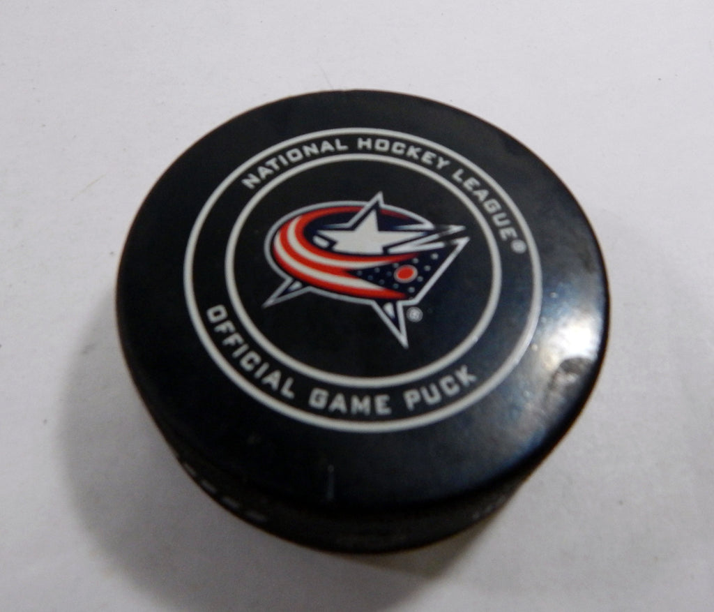 2018 Columbus Blue Jackets Vs. St. Louis Blues Game Used Black Puck DP61316