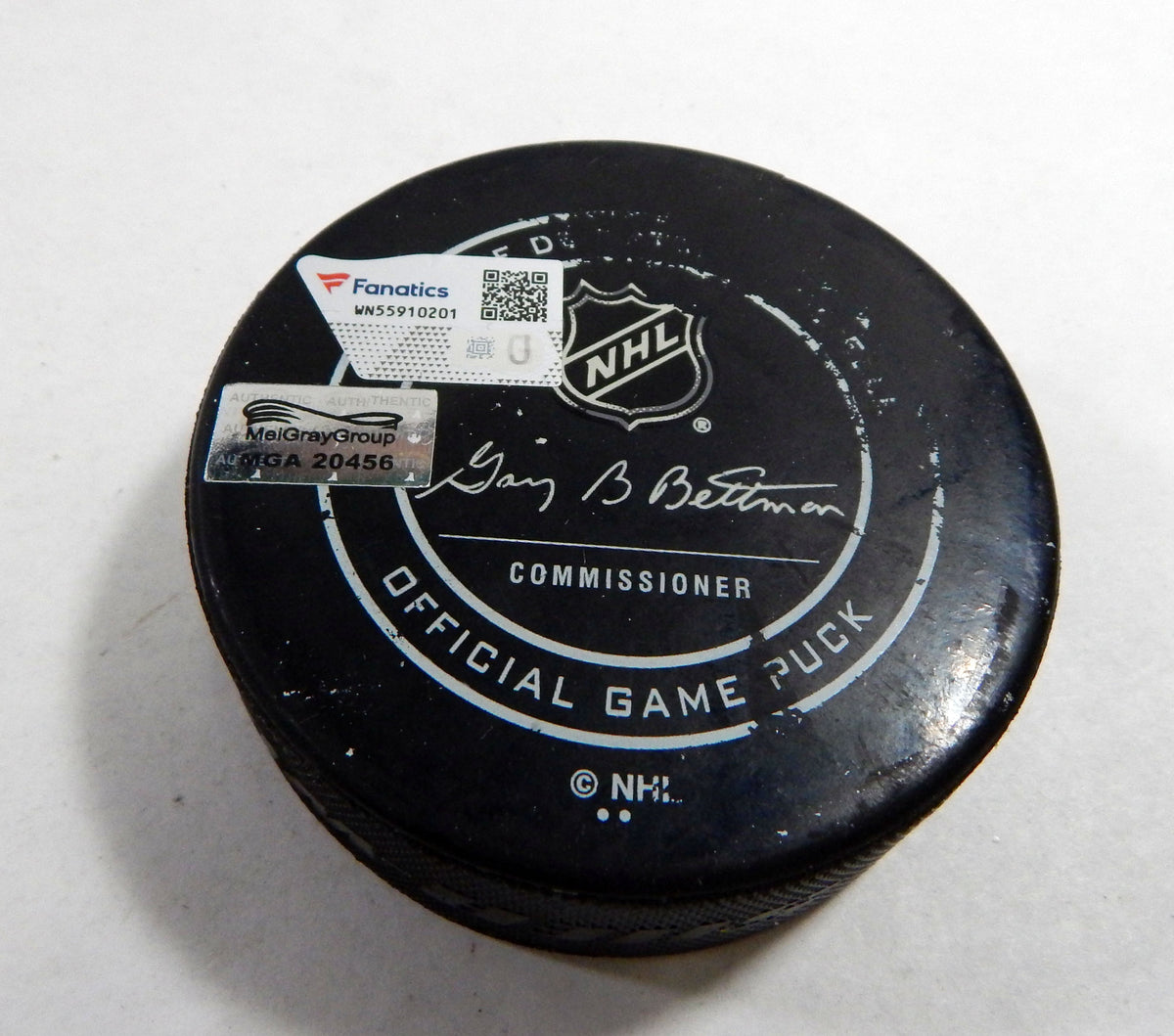 2018 Nashville Predators Vs. Anaheim Ducks Game Used Black Puck 317 Pic2
