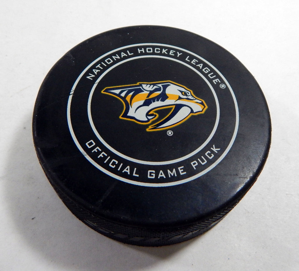 2018 Nashville Predators Vs. Anaheim Ducks Game Used Black Puck 317