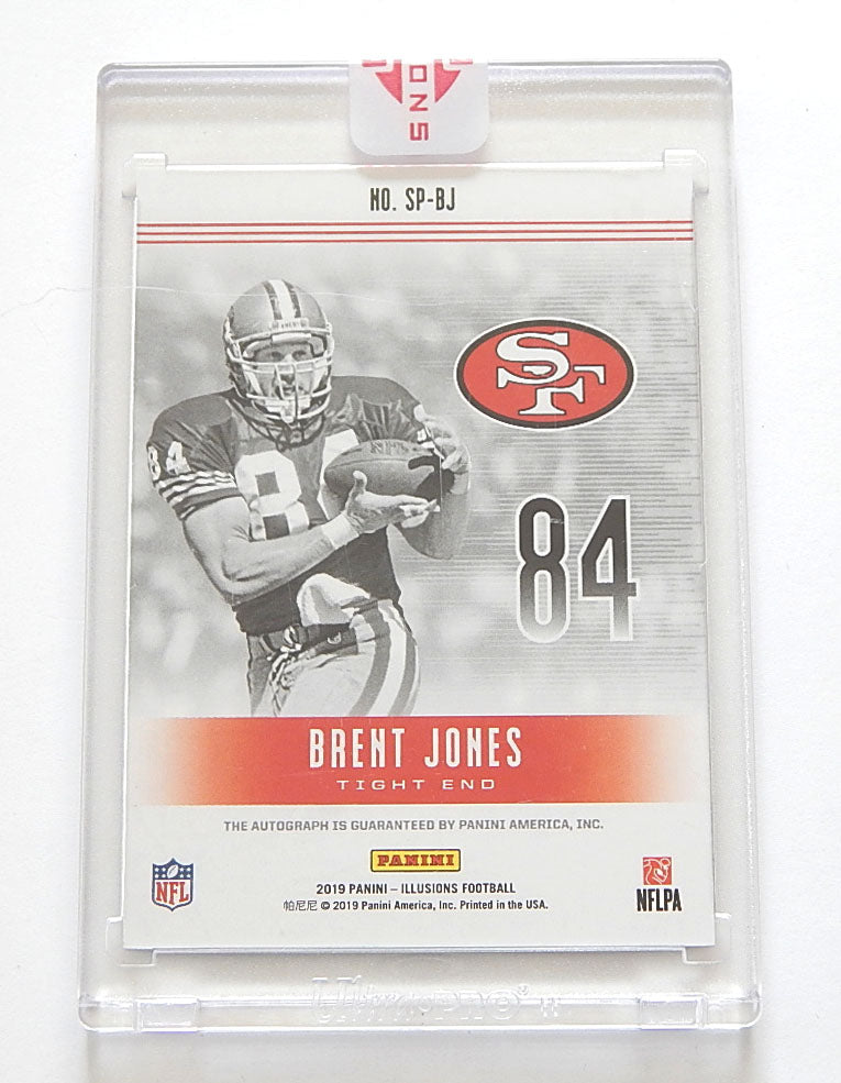 2019 Panini Illusions Superlatives Autographs Brent Jones #SP-BJ Auto #'d 29/99 Pic2