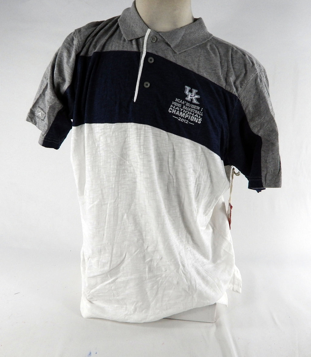 2012 Kentucky Wildcats KU # Authentic White Polo Shirt National Champions 2XL 31