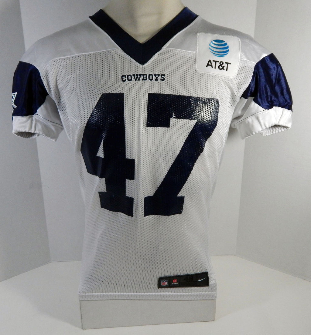 2018 Dallas Cowboys #47 Game Issued White Practice Jersey 48 99