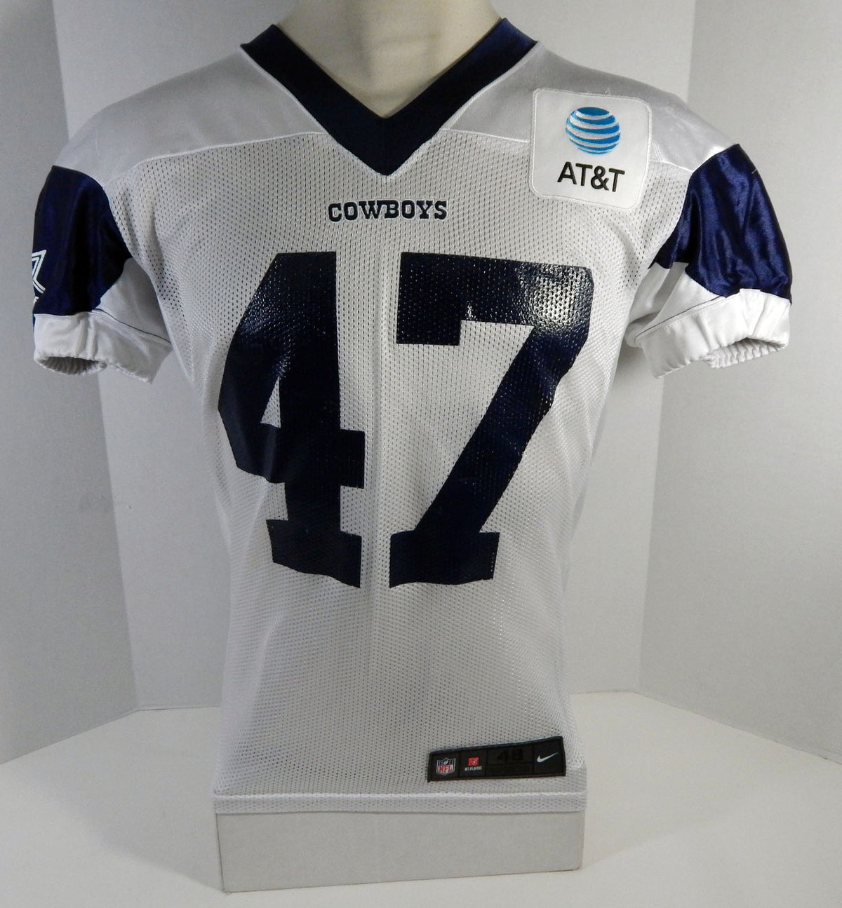 2018 Dallas Cowboys #47 Game Issued White Practice Jersey 48 99