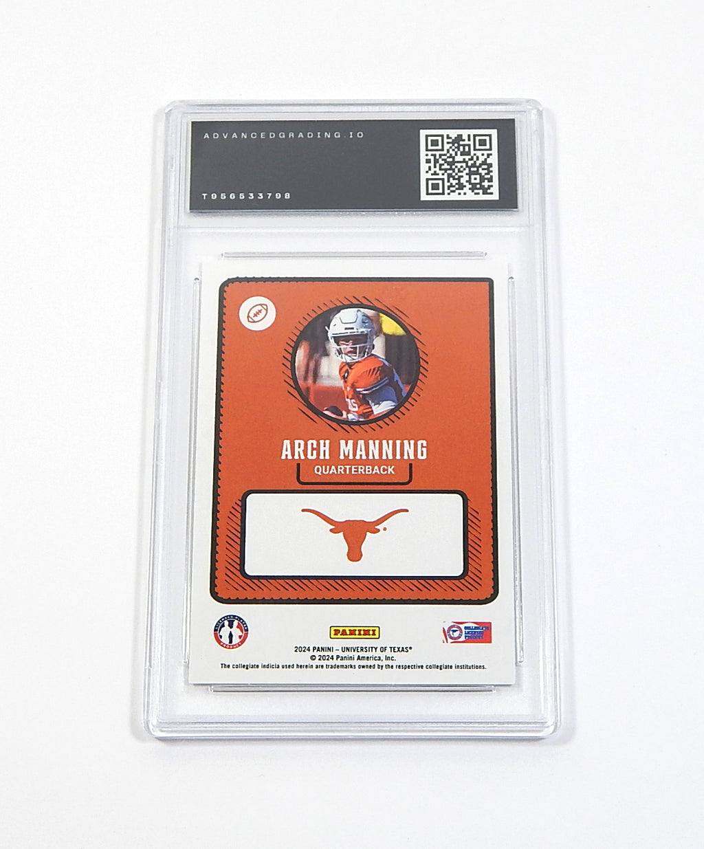 2024 Panini Instant NIL University of Texas Arch Manning RC Advanced Grading 10 Pic2