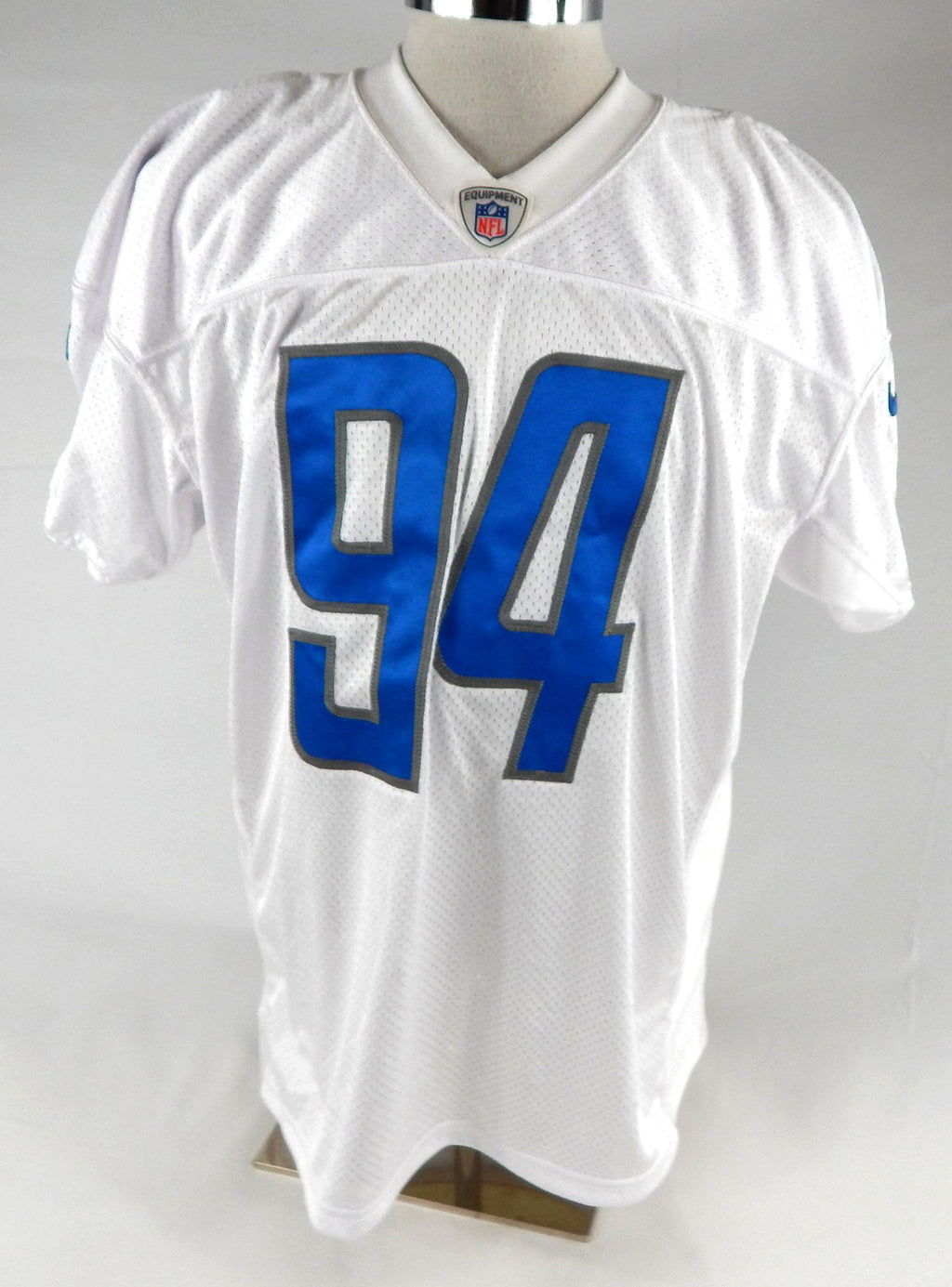 2022 Detroit Lions Benito Jones #94 Game Issued P Used White Practice Jersey 6