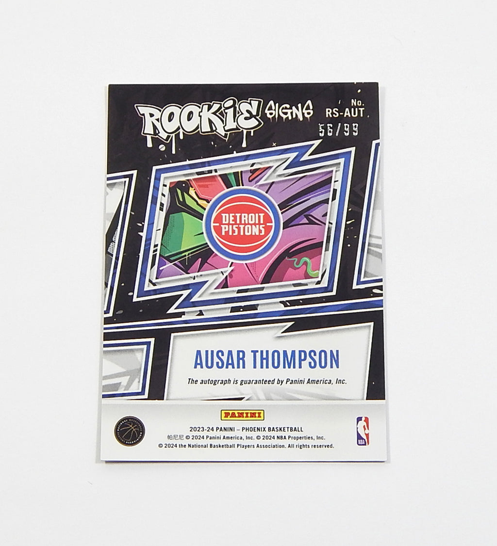 2023-24 Panini Phoenix Rookie Signs Holo Ausar Thompson RC #RS-AUT Auto #'d /99 Pic2