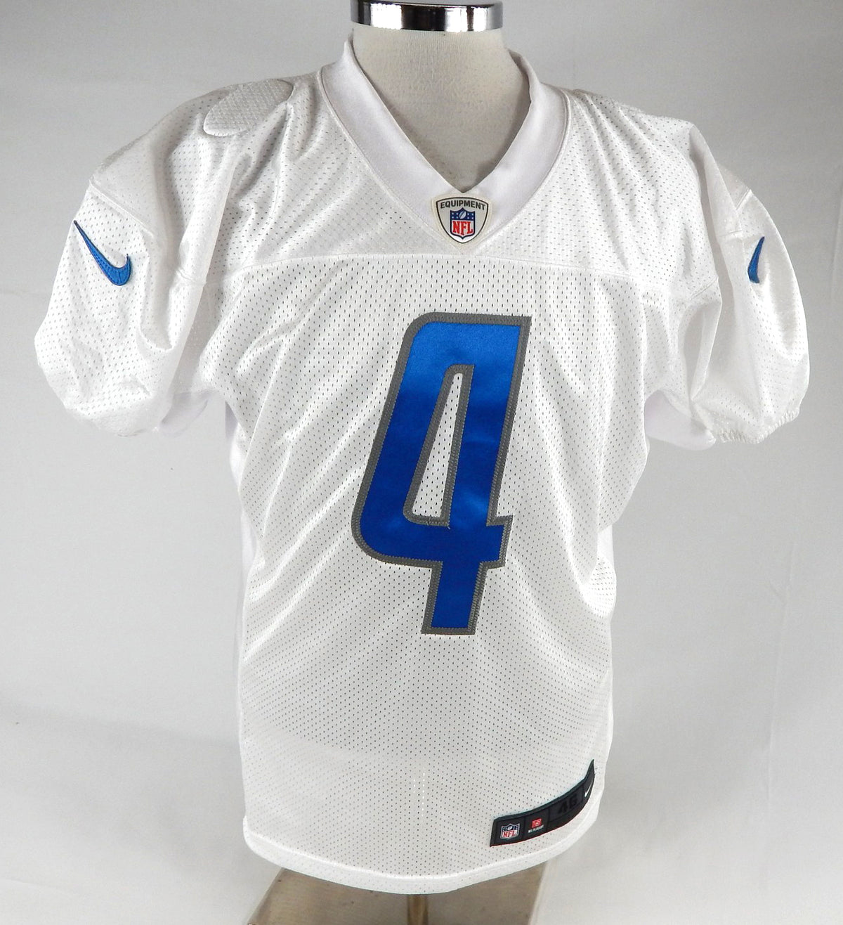 2017 Detroit Lions #4 Game Issued Pos Used White Practice Jersey 46 387