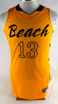 2013-14 Long Beach State Beach #13 Game Used Yellow Jersey Basketball L 702
