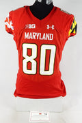 2020 Maryland Terrapins #80 Game Used Red Jersey Football NP Rem46 286