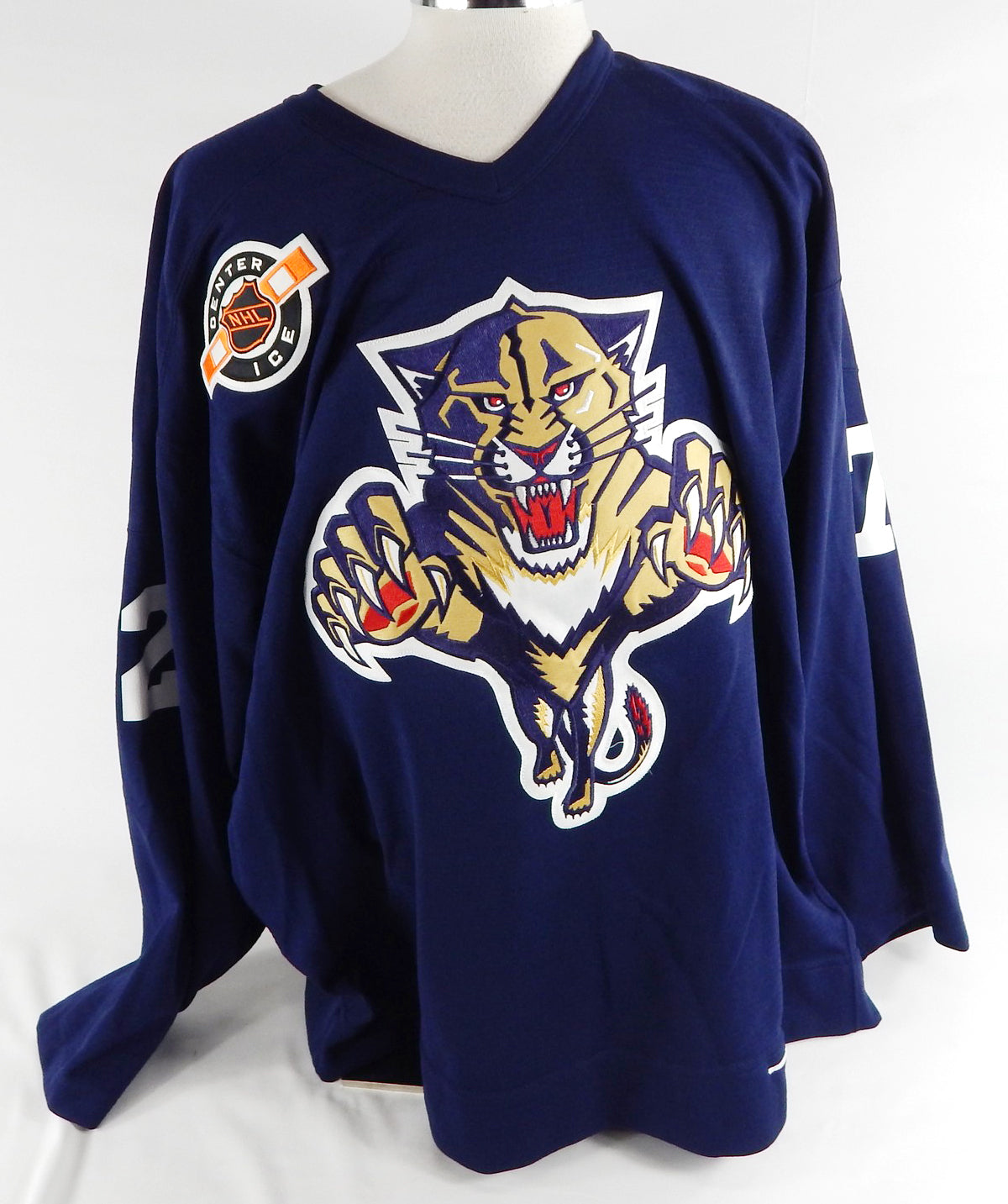1990s Florida Panthers Chris Eade #72 Game Used Navy Practice Jersey 54 642