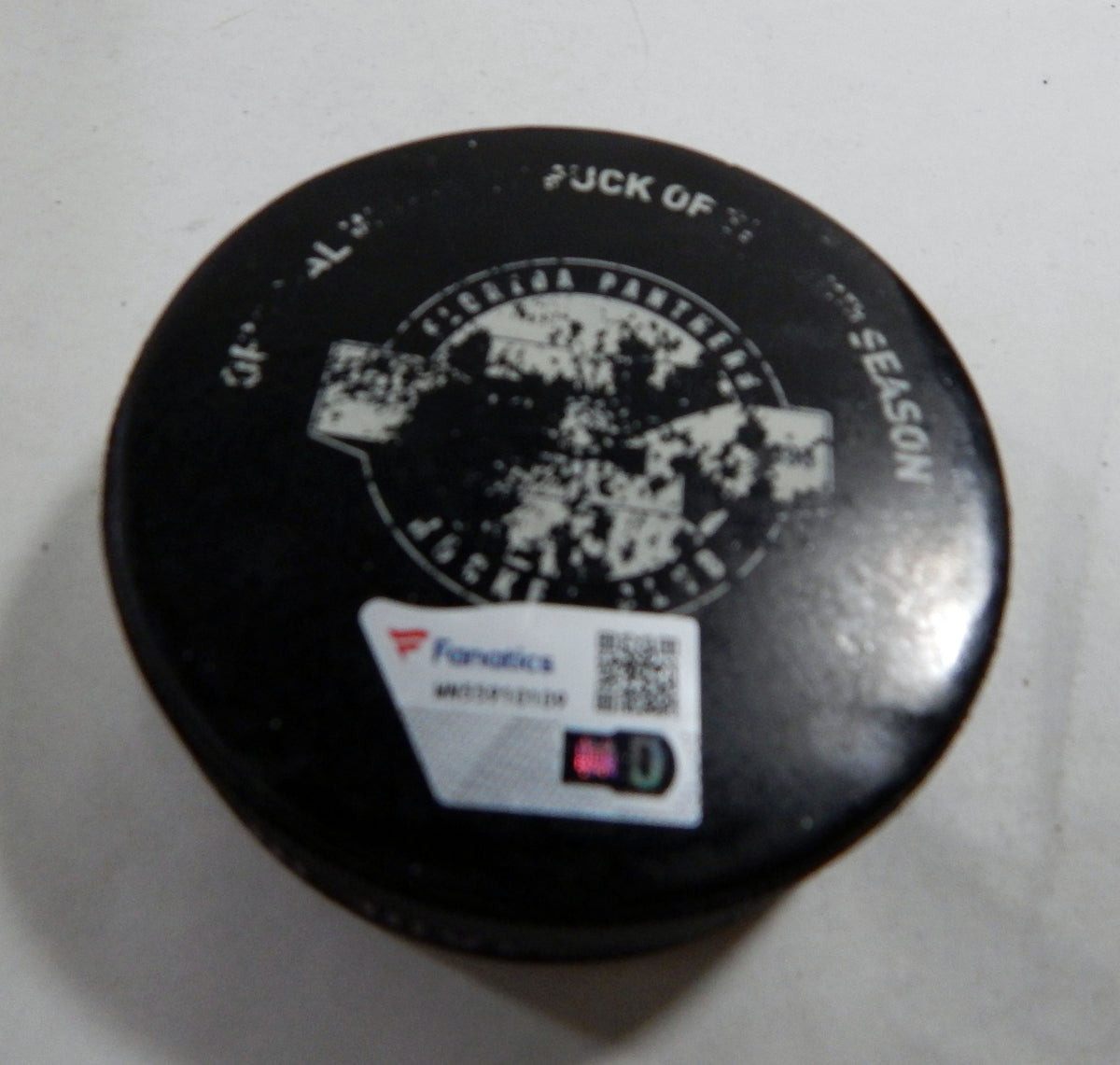 Florida Panthers Vs. Ottawa Senators Game Used Black Warm Up Puck DP61341 Pic2