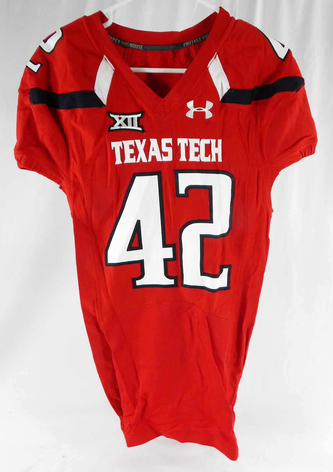 2015 Texas Tech Red Raiders #42 Game Used Red Jersey Football NP Rem 44 644