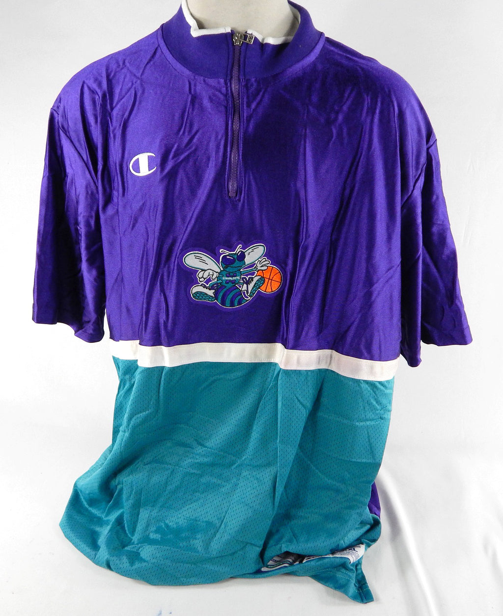 1990s Charlotte Hornets Game Issued Purple Shooting Shirt XXXL DP69294