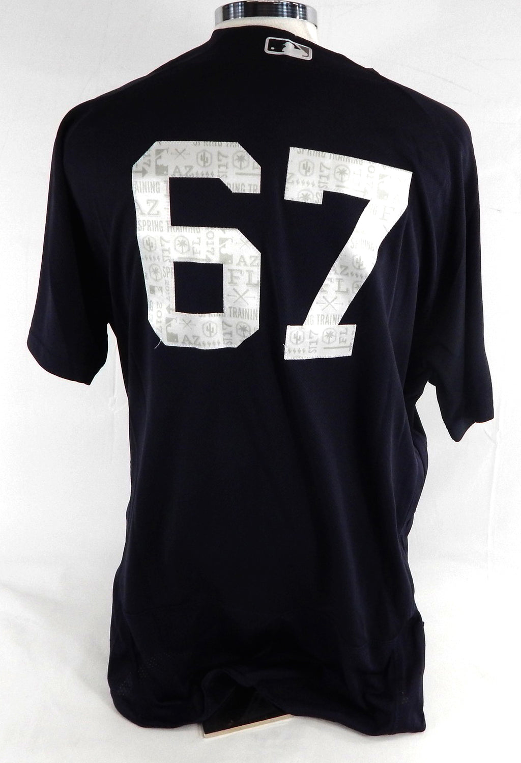 2017 New York Yankees J.R.Graham #67 Game Used Navy Jersey ST Patch 46 673 Pic2