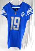 2023 Detroit Lions #19 Game Issued Blue Jersey 90 Seasons Patch Name Plate R 6