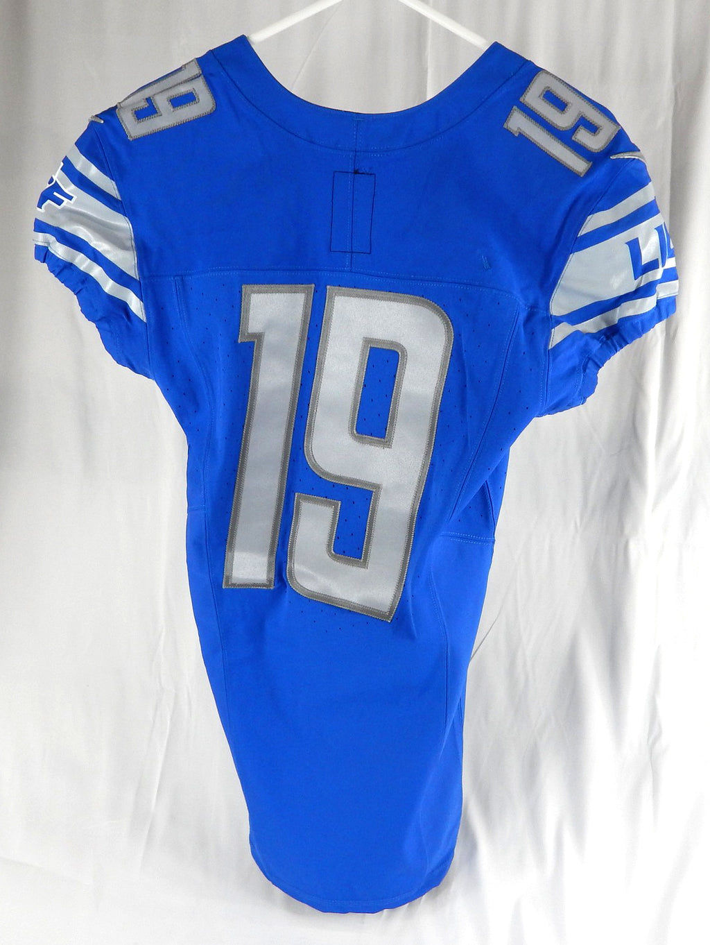 2023 Detroit Lions #19 Game Issued Blue Jersey 90 Seasons Patch Name Plate R 6 Pic2