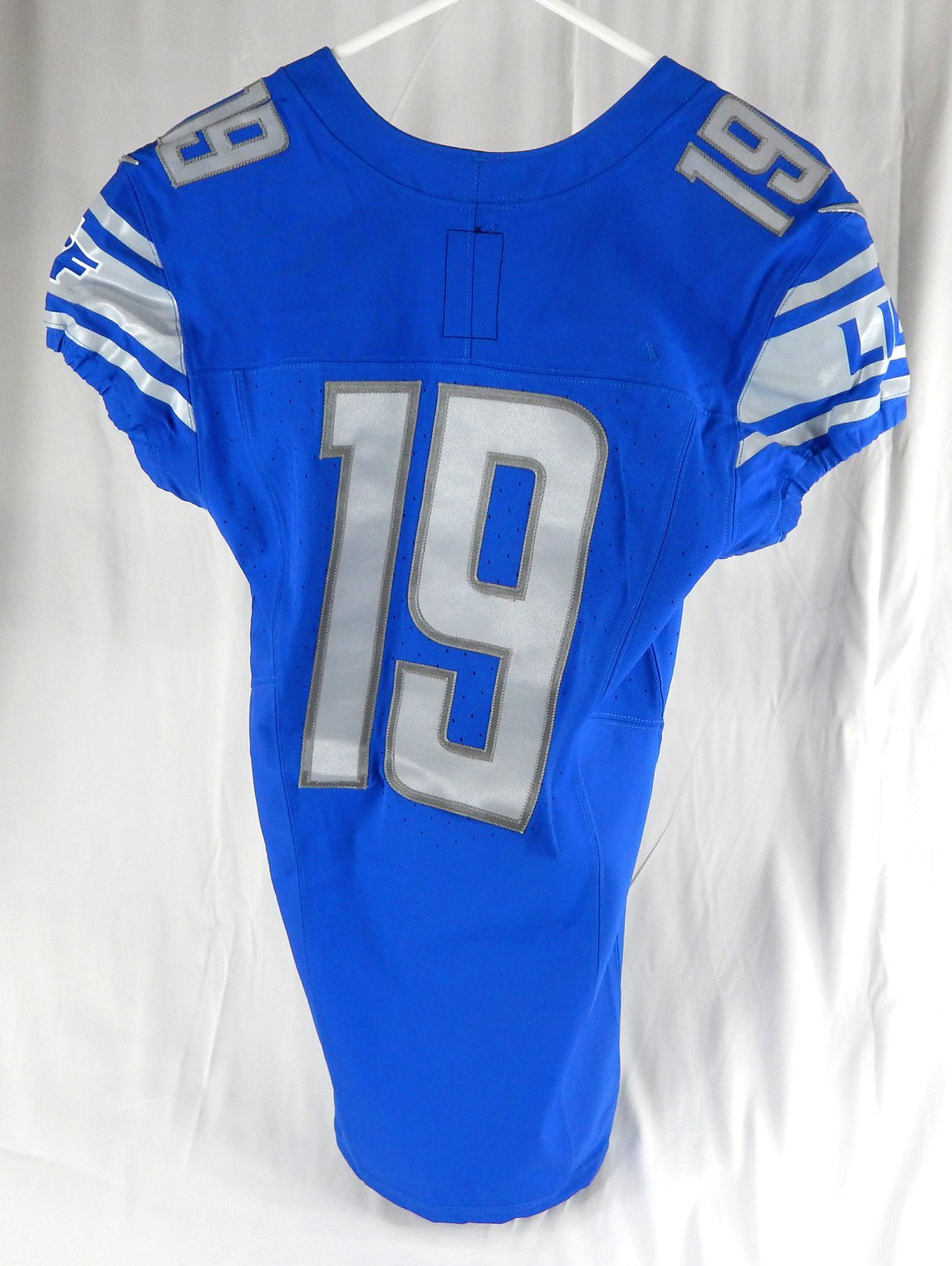 2023 Detroit Lions #19 Game Issued Blue Jersey 90 Seasons Patch Name Plate R 6 Pic2