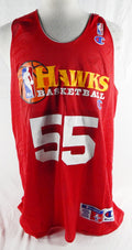 1990s Atlanta Hawks #55 Game Issued Red Practice Jersey XXL 834