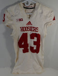 2015 Indiana Hoosiers #43 Game Used White Jersey Nameplate Removed L DP13934