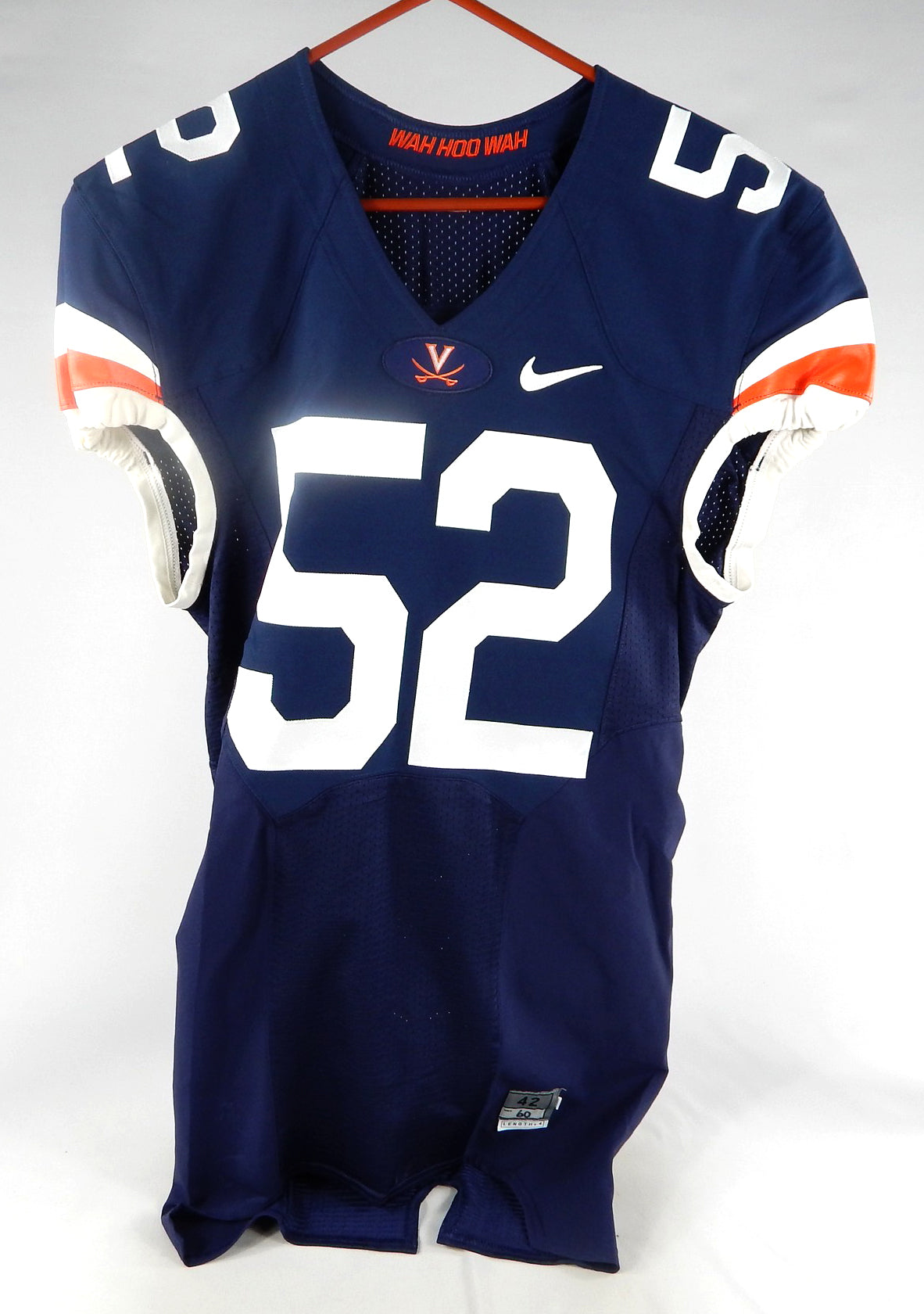2015-17 Virginia Cavaliers #52 Game Used Navy Jersey Throwback NP R 42 DP78447