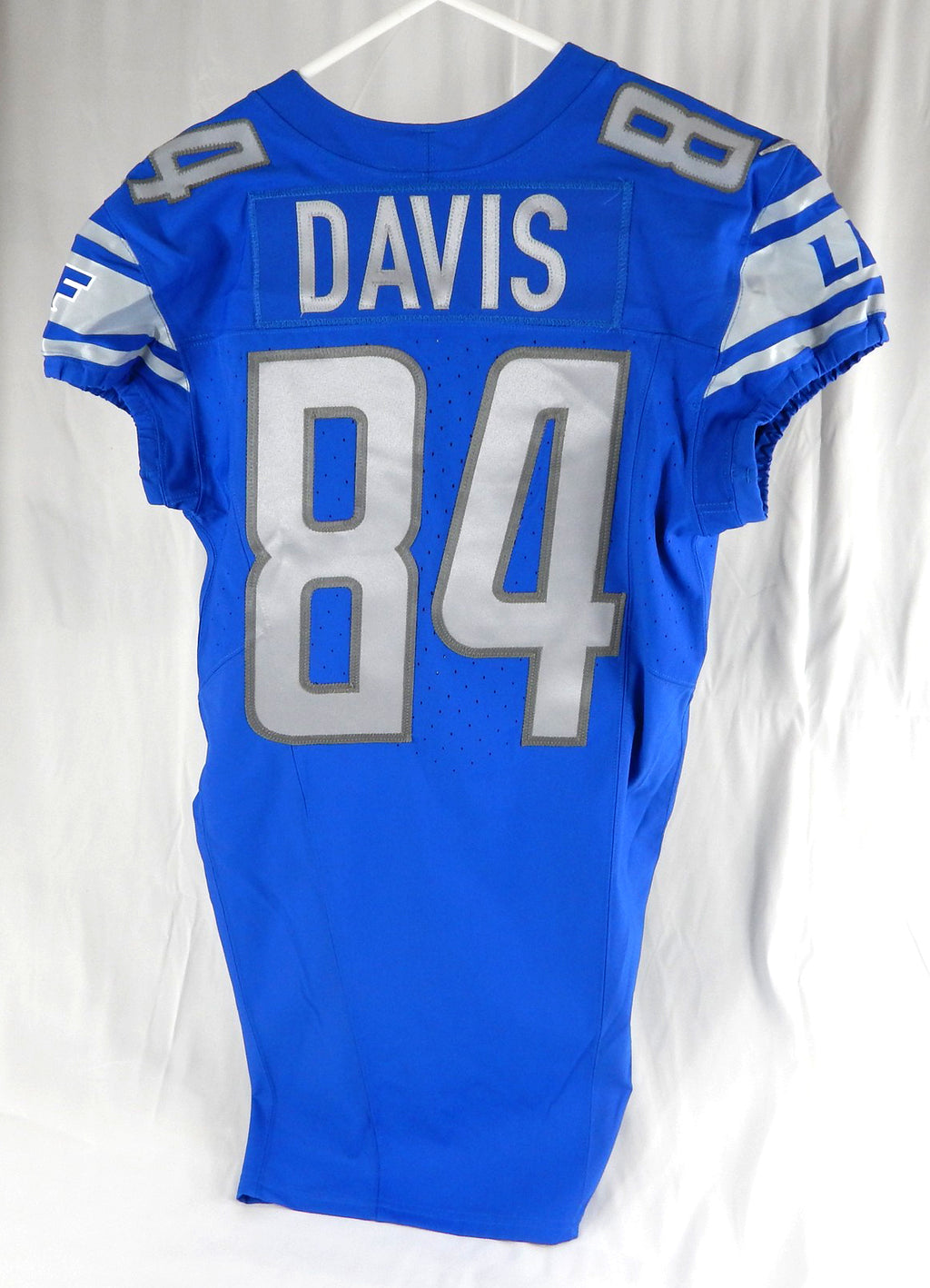 2023 Detroit Lions Avery Davis #84 Game Issued Blue Jersey 90 Seasons Patch 40 7 Pic2