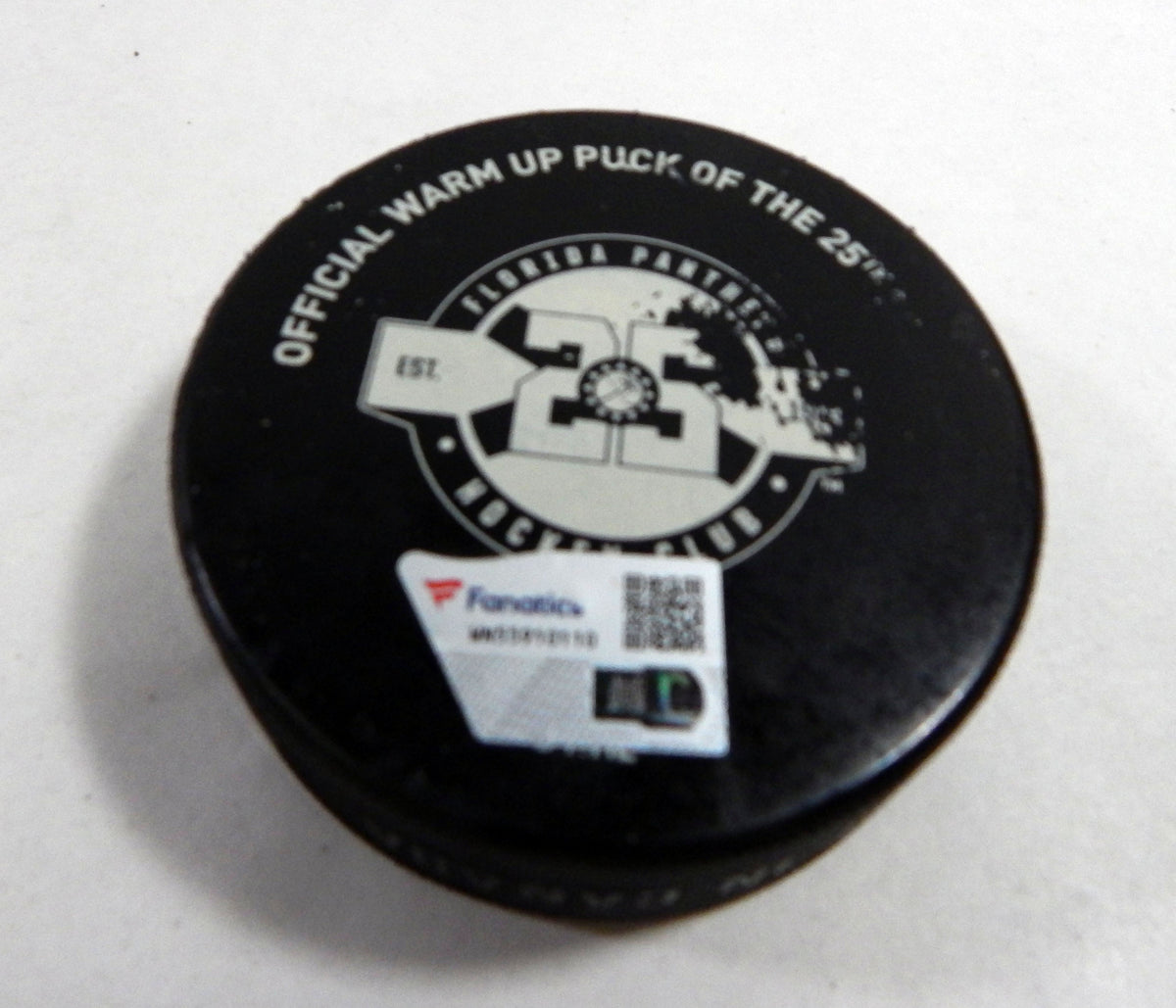 Florida Panthers Vs. Ottowa Senators Game Used Black Warm Up Puck DP61368 Pic2