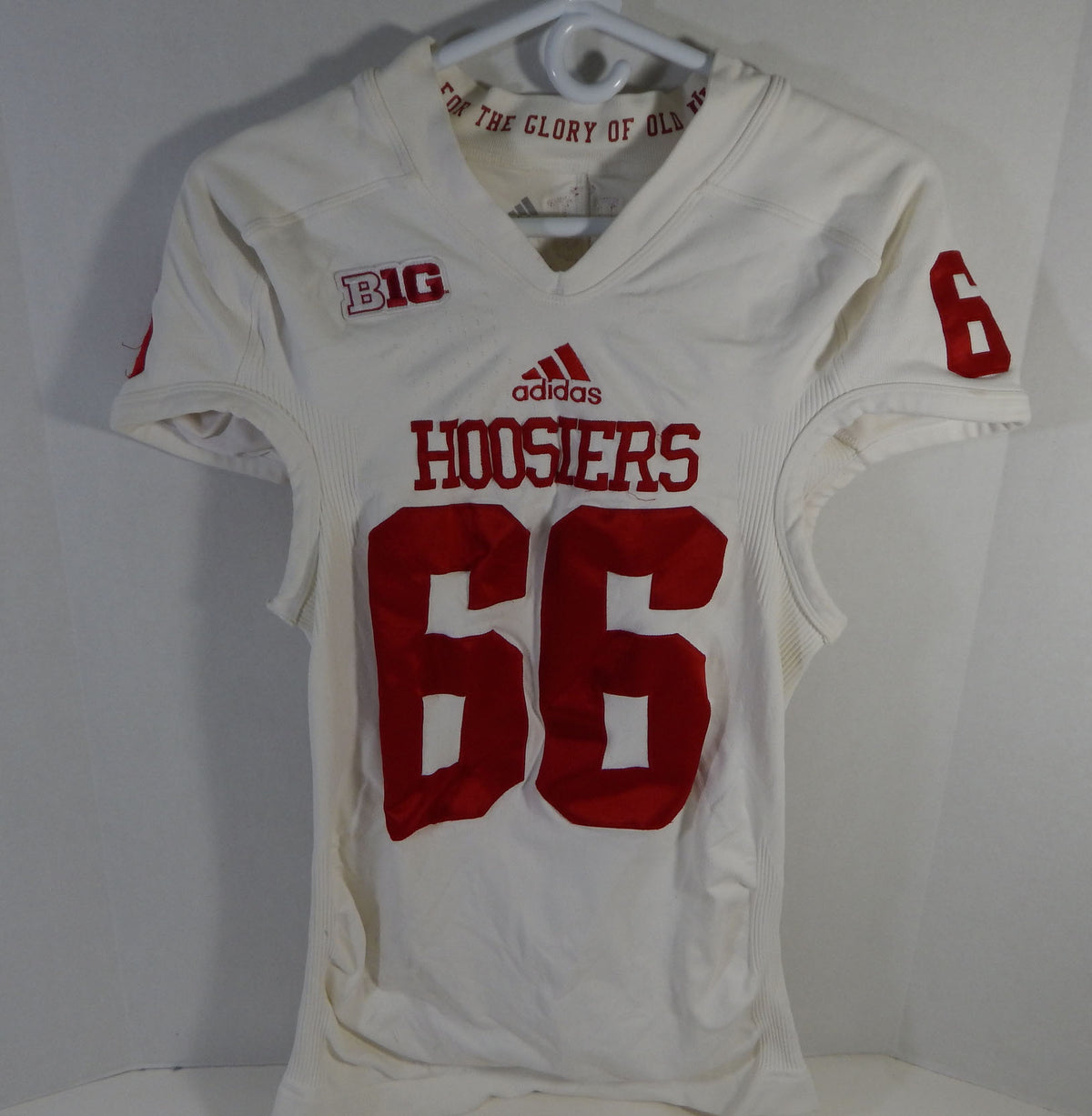 2012 Indiana Hoosiers #66 Game Used White Jersey Nameplate Removed L DP13935