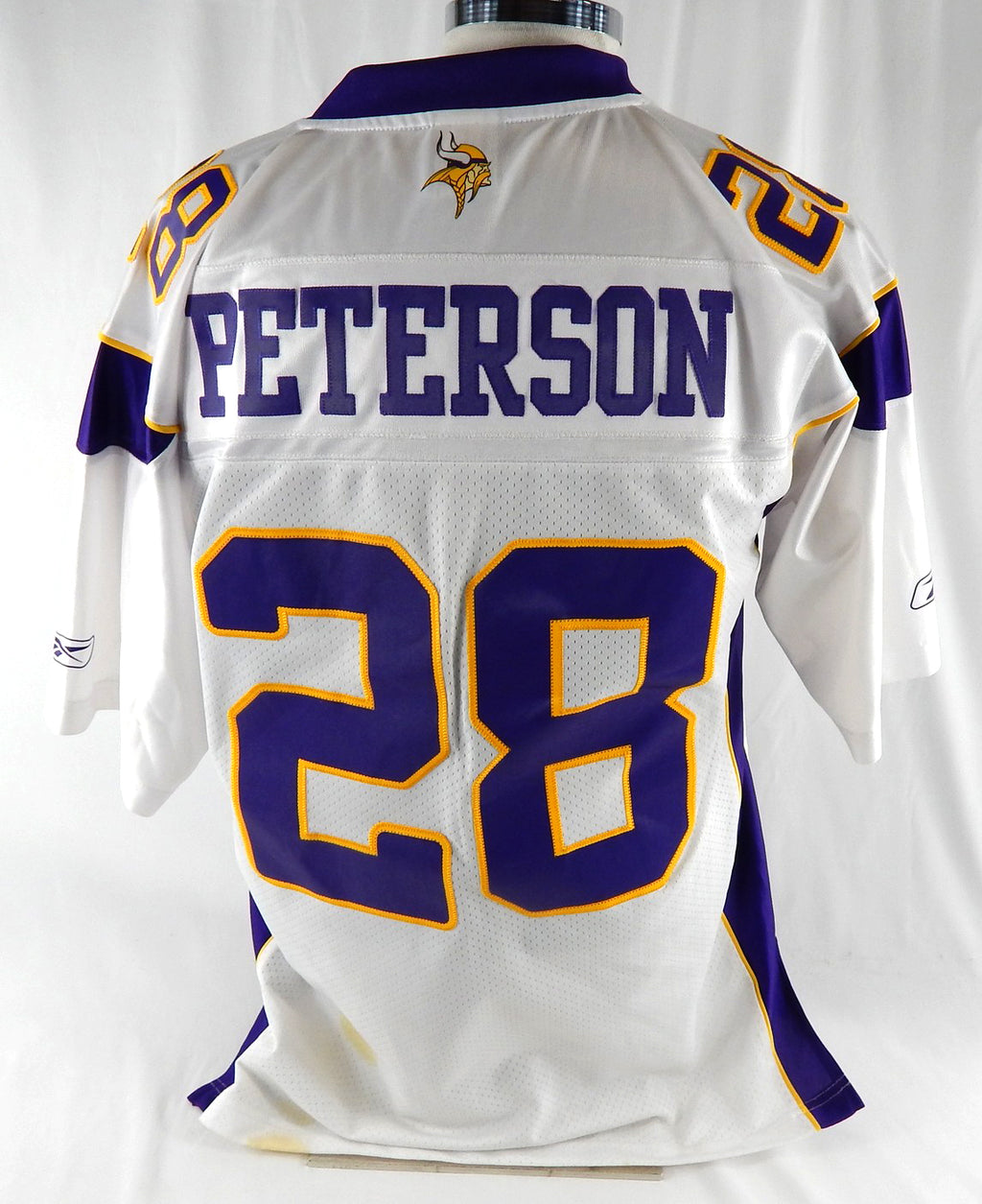 Men's Minnesota Vikings Adrian Peterson #28 Authentic White Jersey Reebok M 232 Pic2