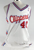1995-96 Los Angeles Clippers Antonio Harvey #40 Game Used White Jersey 48 128