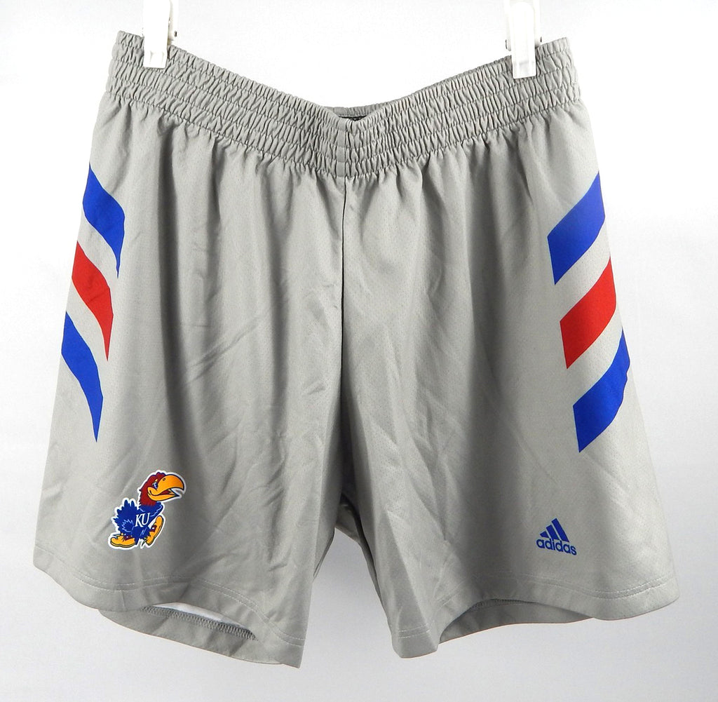 Kansas Jayhawks Game Issued Grey Shorts Basketball L DP85641
