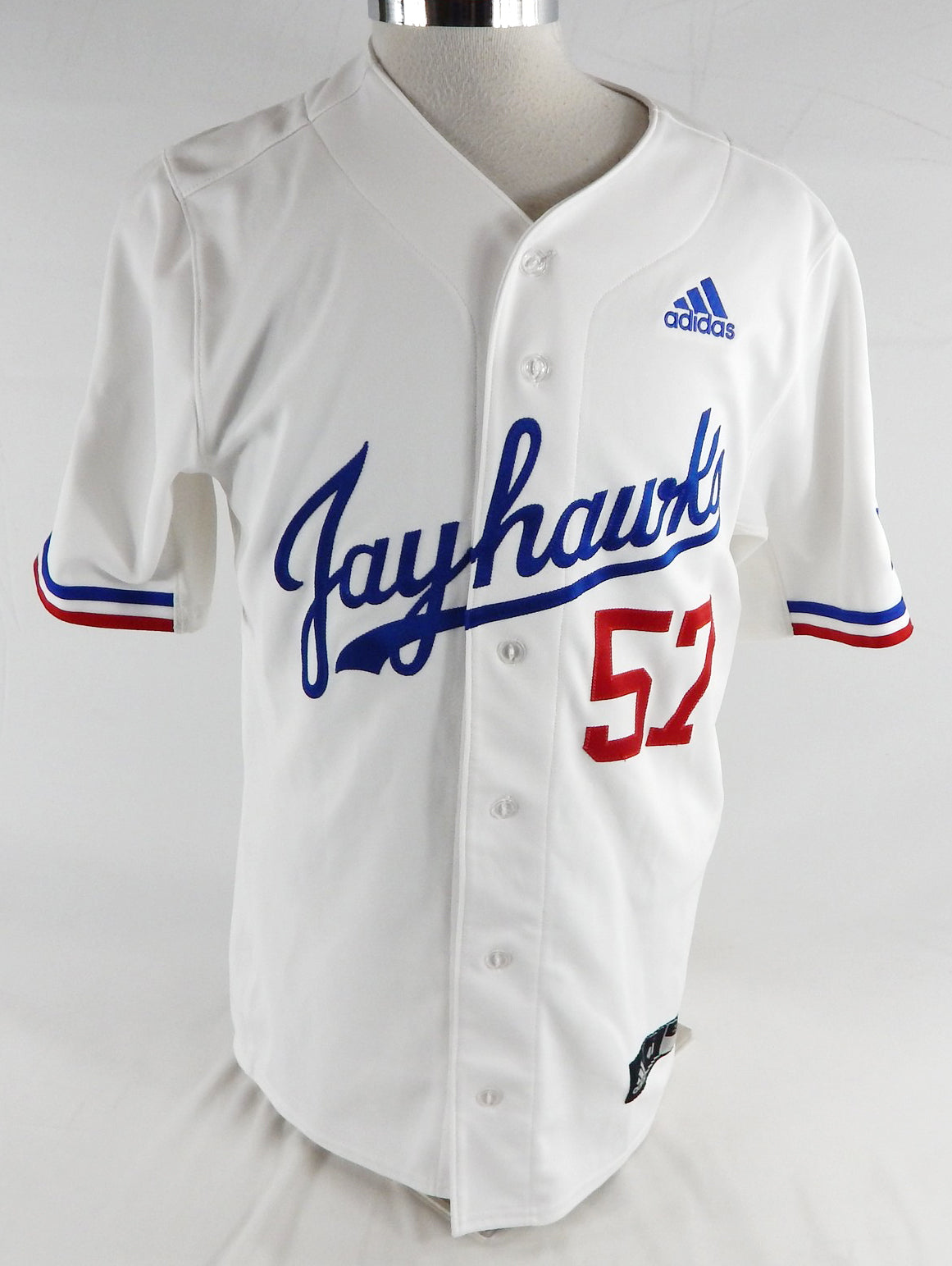 2025 Kansas Jayhawks #57 Game Used White Jersey Camo Baseball 44 636