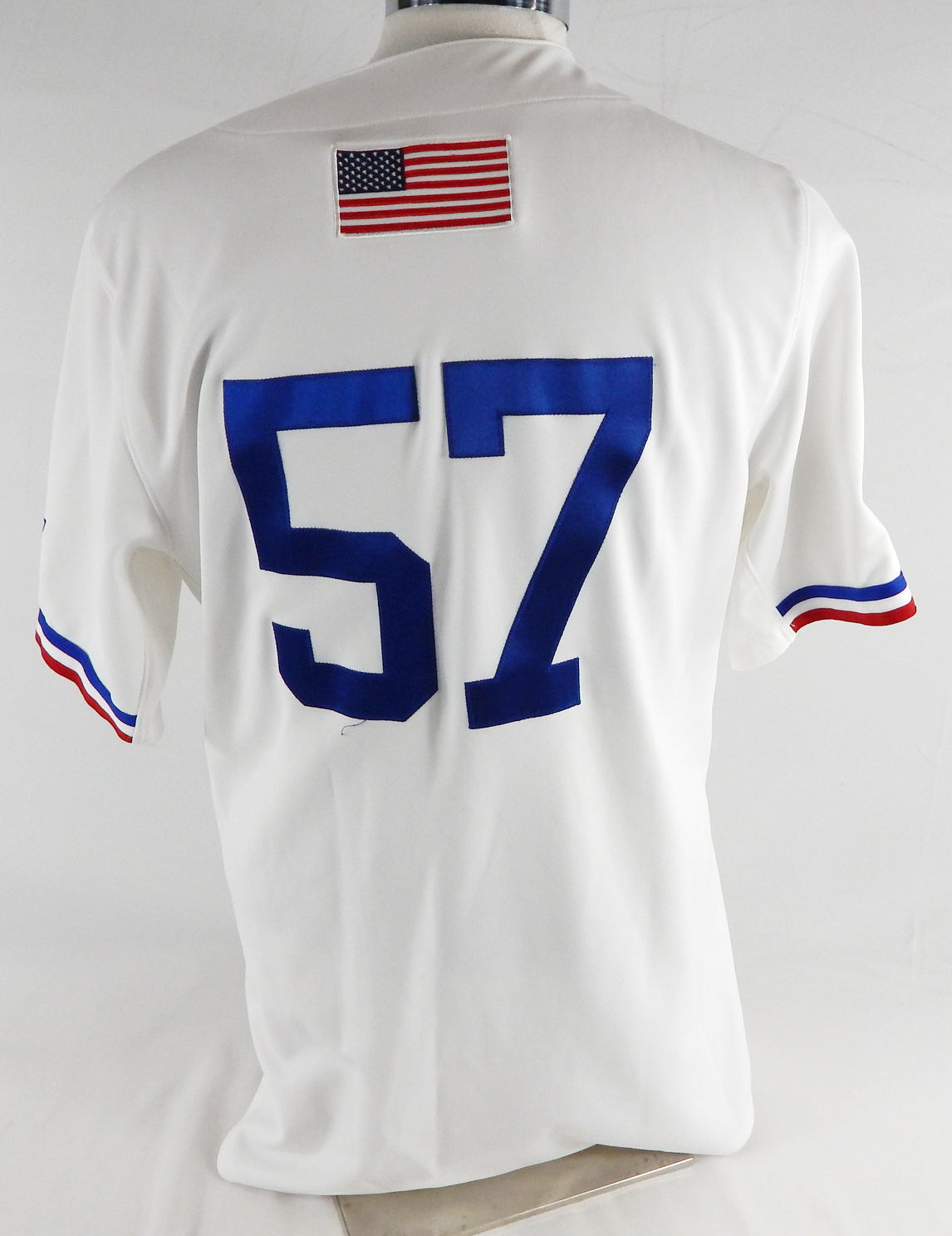 2025 Kansas Jayhawks #57 Game Used White Jersey Camo Baseball 44 636 Pic2
