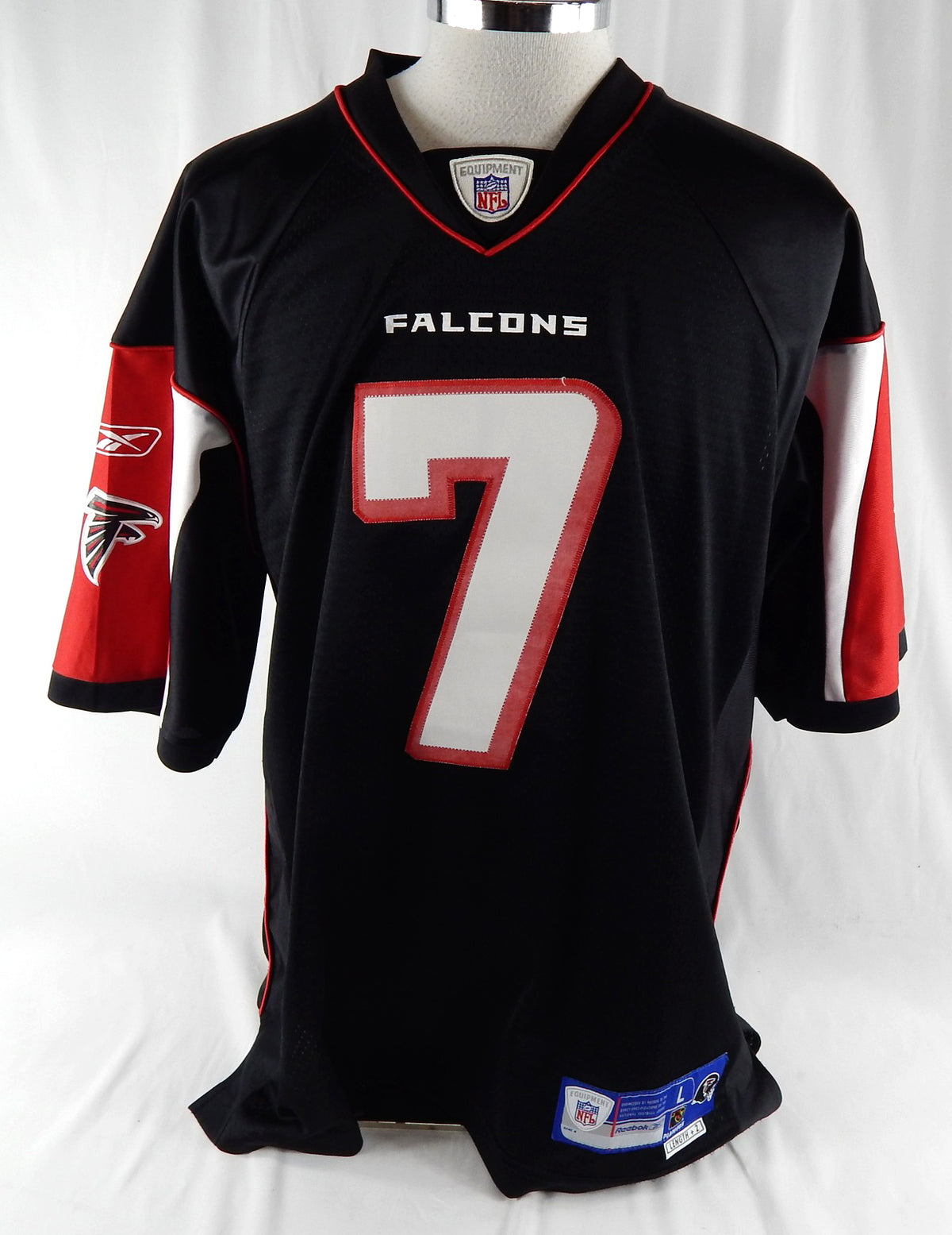 Men's Atlanta Falcons Michael Vick #7 Authentic Black Jersey Reebok L 233