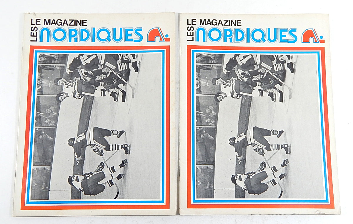 Lot of (2) 1973-74 Quebec Nordiques vs Minnesota WHA Hockey Programs