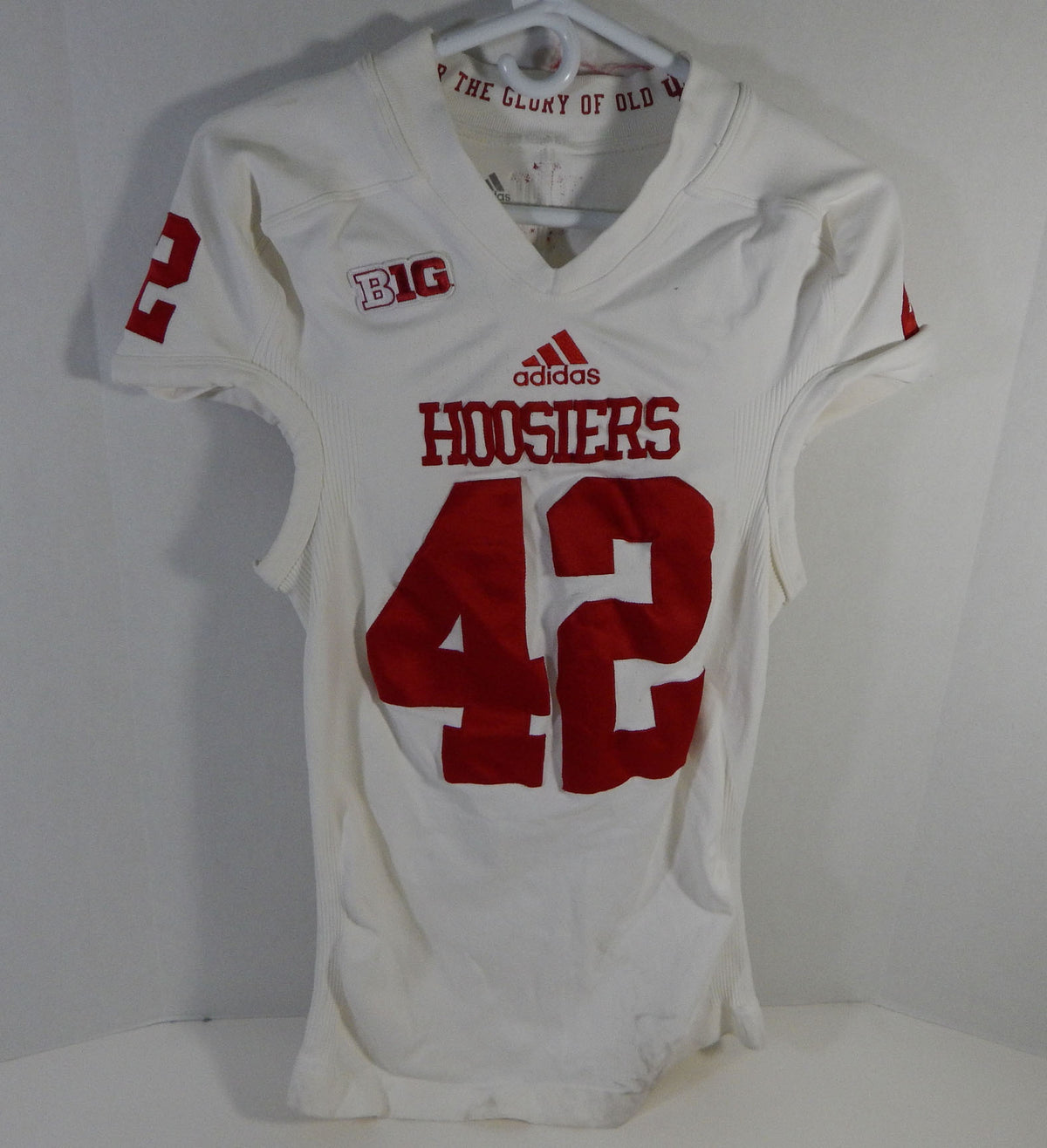 Indiana Hoosiers #42 Game Used White Jersey Nameplate Removed L DP13939