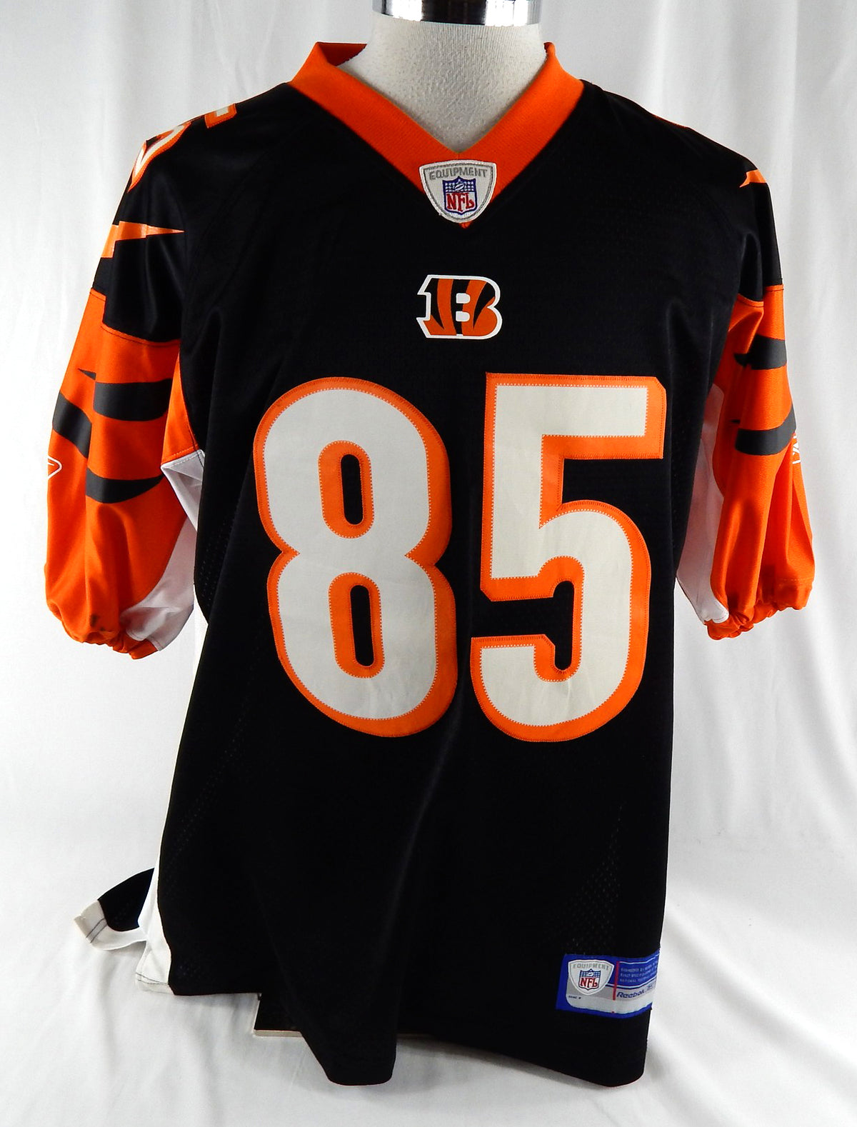 Men's Cincinnati Bengals Chad Johnson #85 Authentic Black Jersey Reebok L 235