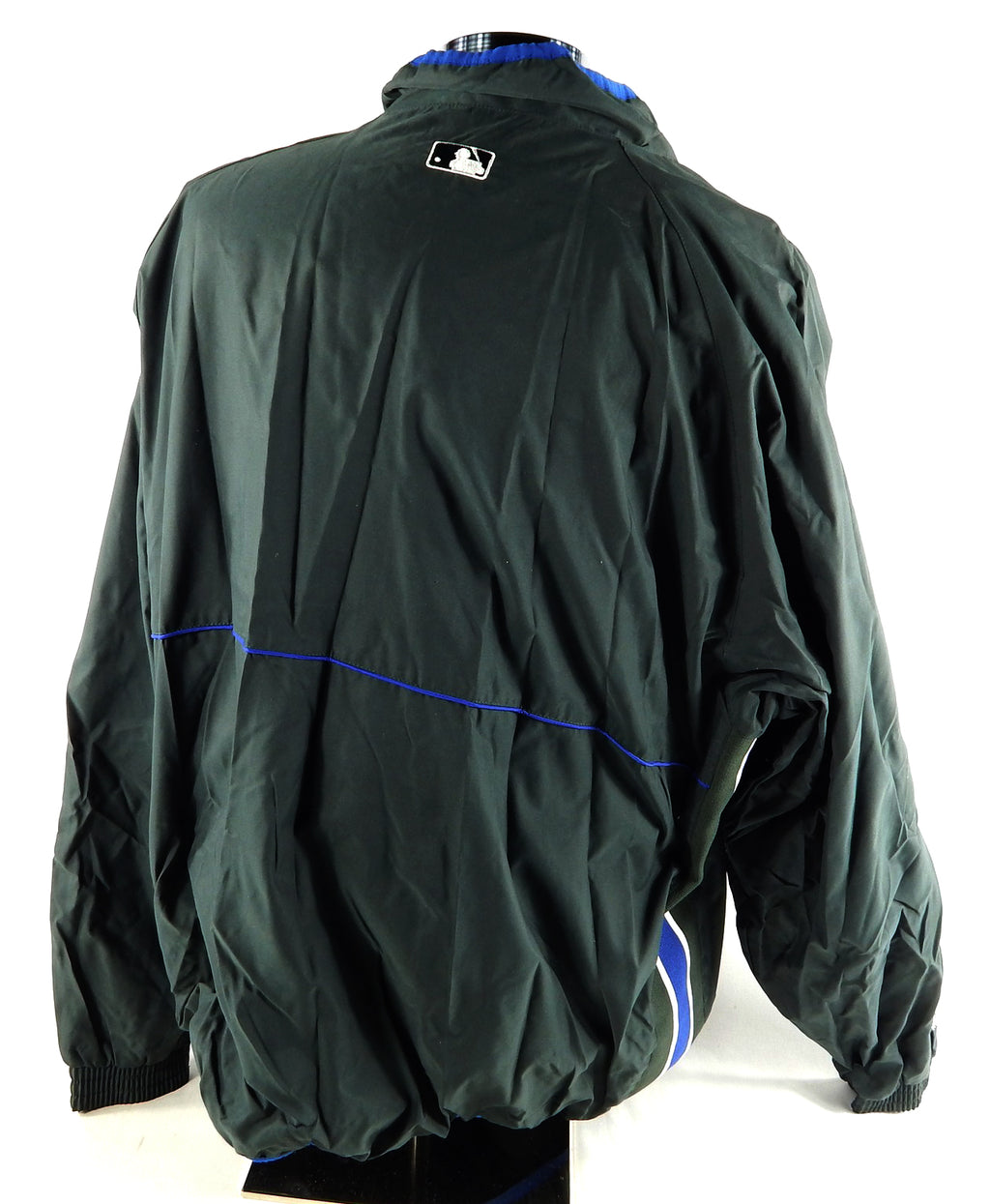 2000s Tampa Bay Devil Rays Eduardo Perez #33 Game Used Green BP Jacket XXL 363 Pic2