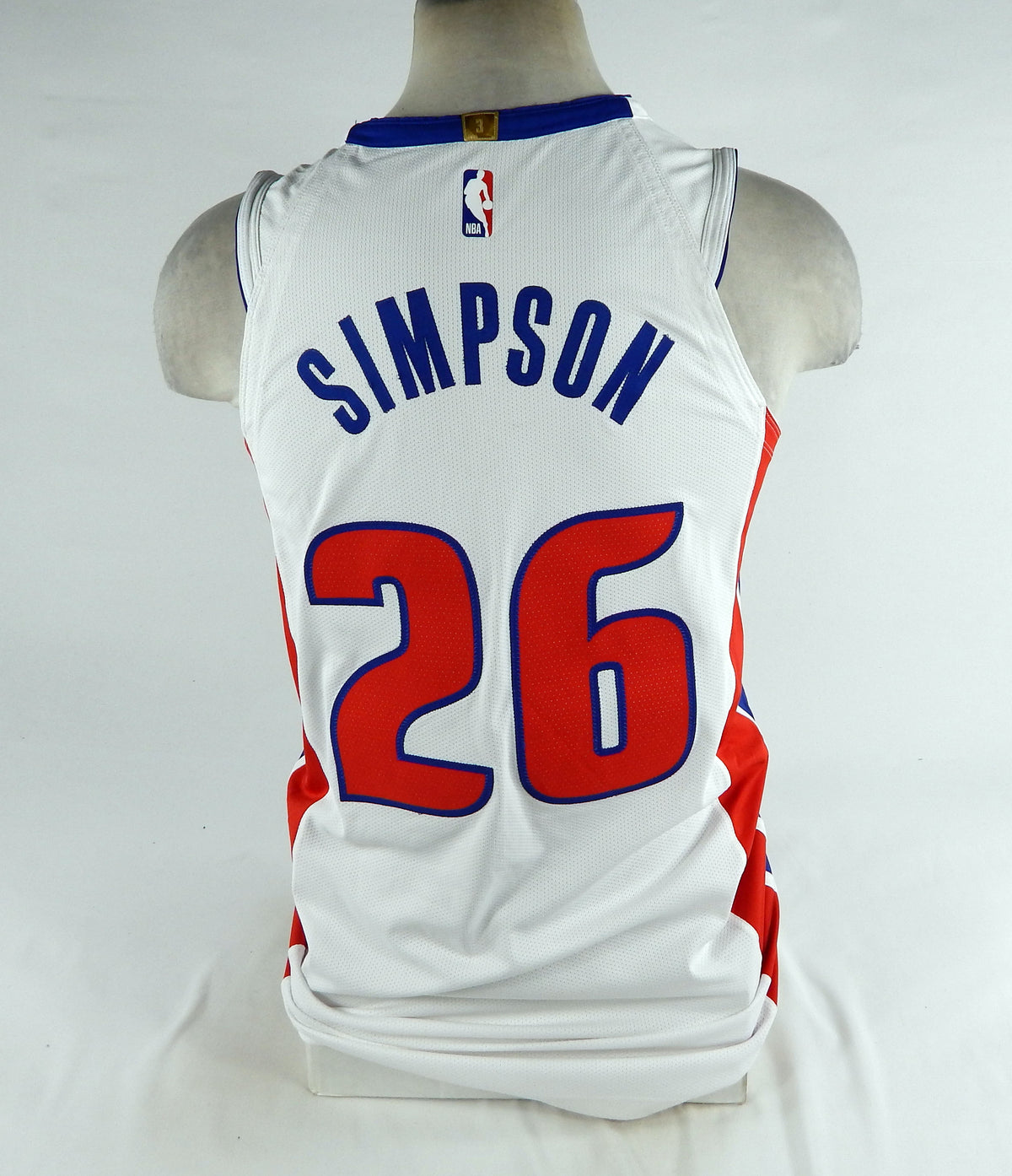 2019-20 Detroit Pistons Zavier Simpson #26 Game Issued White Jersey 48+6 DP72620 Pic2