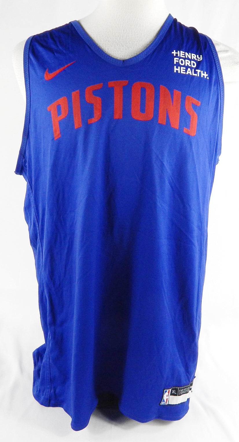 2023-25 Detroit Pistons #20 Game Used Blue Practice Jersey Henry Ford Patch XL 4 Pic2