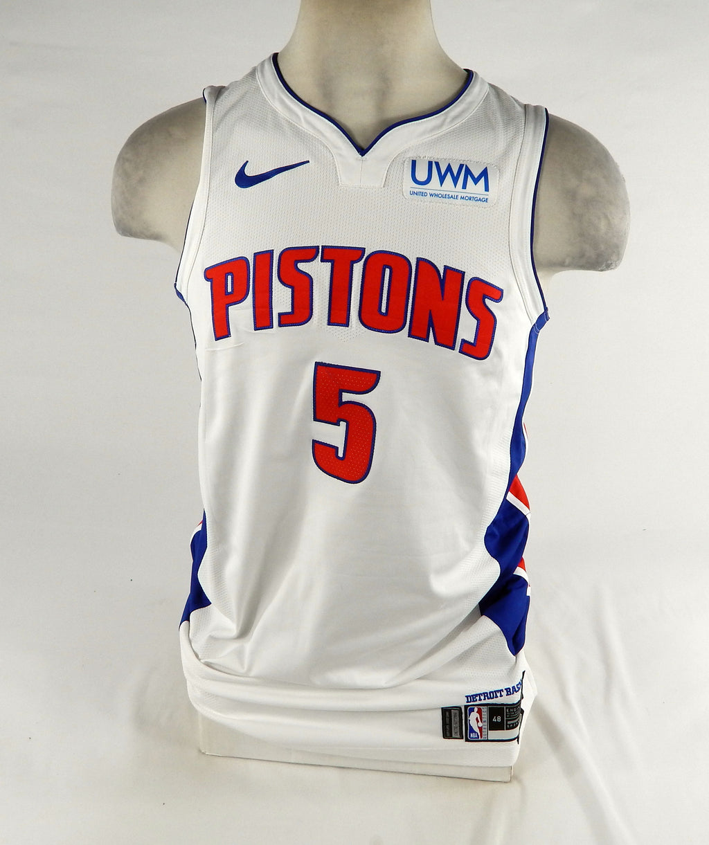 2023-24 Detroit Pistons Shake Milton #5 Game Issued White Jersey 48+4 DP72621