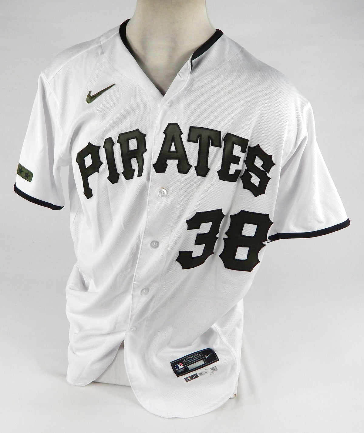 2021 Pittsburgh Pirates Will Craig #38 Game Issued P Used White Jersey Memorial Pic2