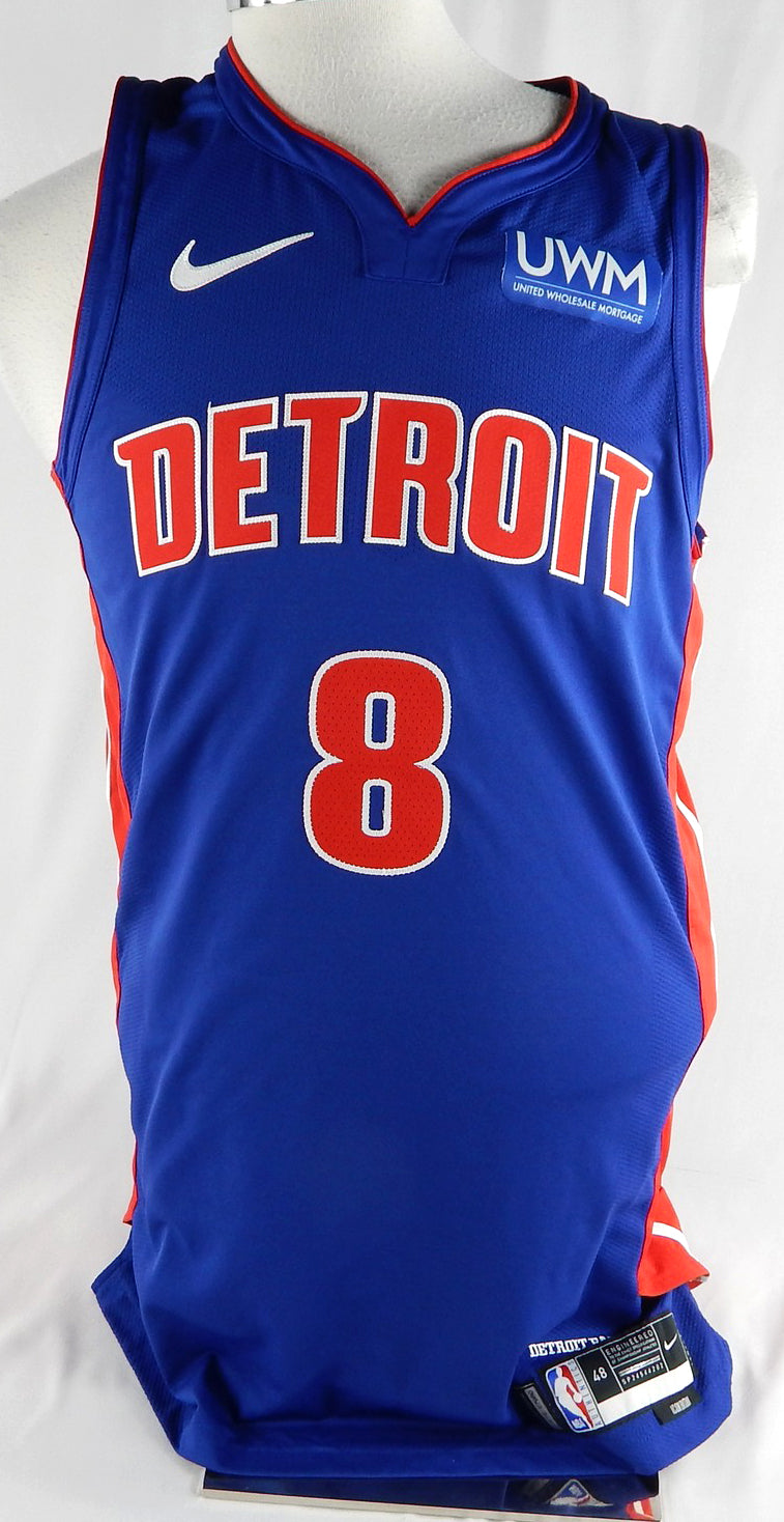 2023-24 Detroit Pistons Jared Rhoden #8 Game Issued Blue Jersey 48 148