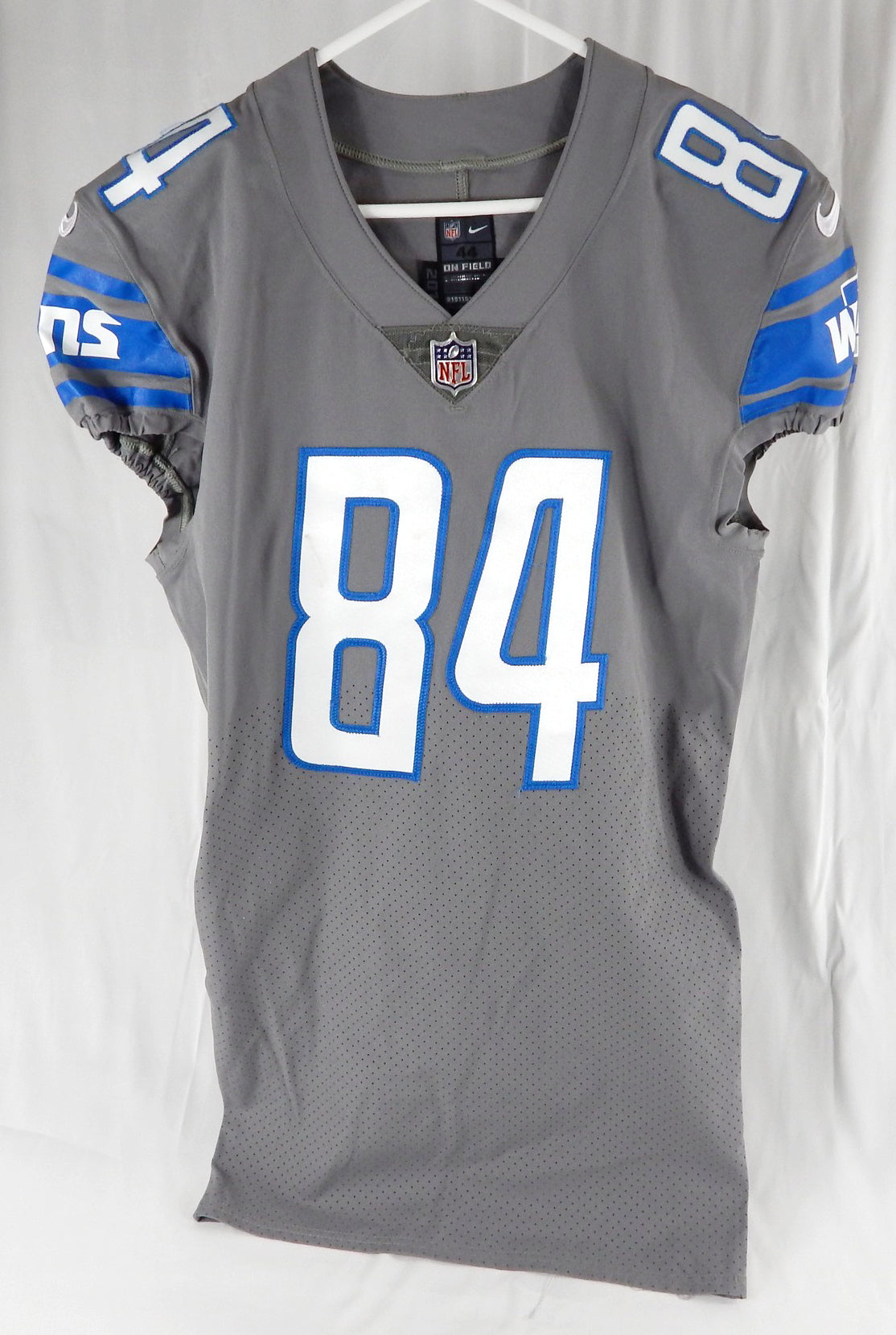 2018 Detroit Lions Adams #84 Game Issued Grey Jersey Color Rush 44 626