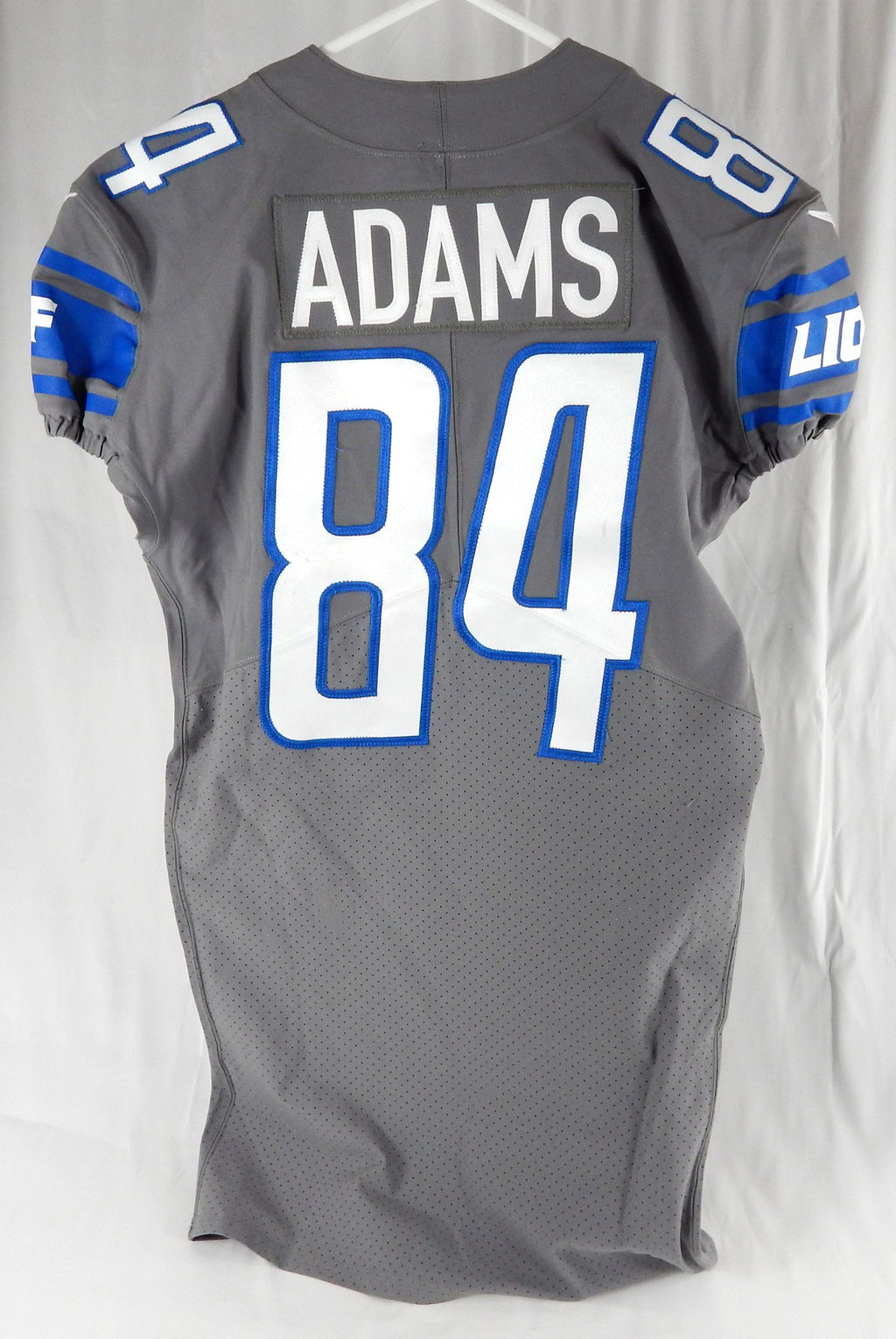 2018 Detroit Lions Adams #84 Game Issued Grey Jersey Color Rush 44 626 Pic2