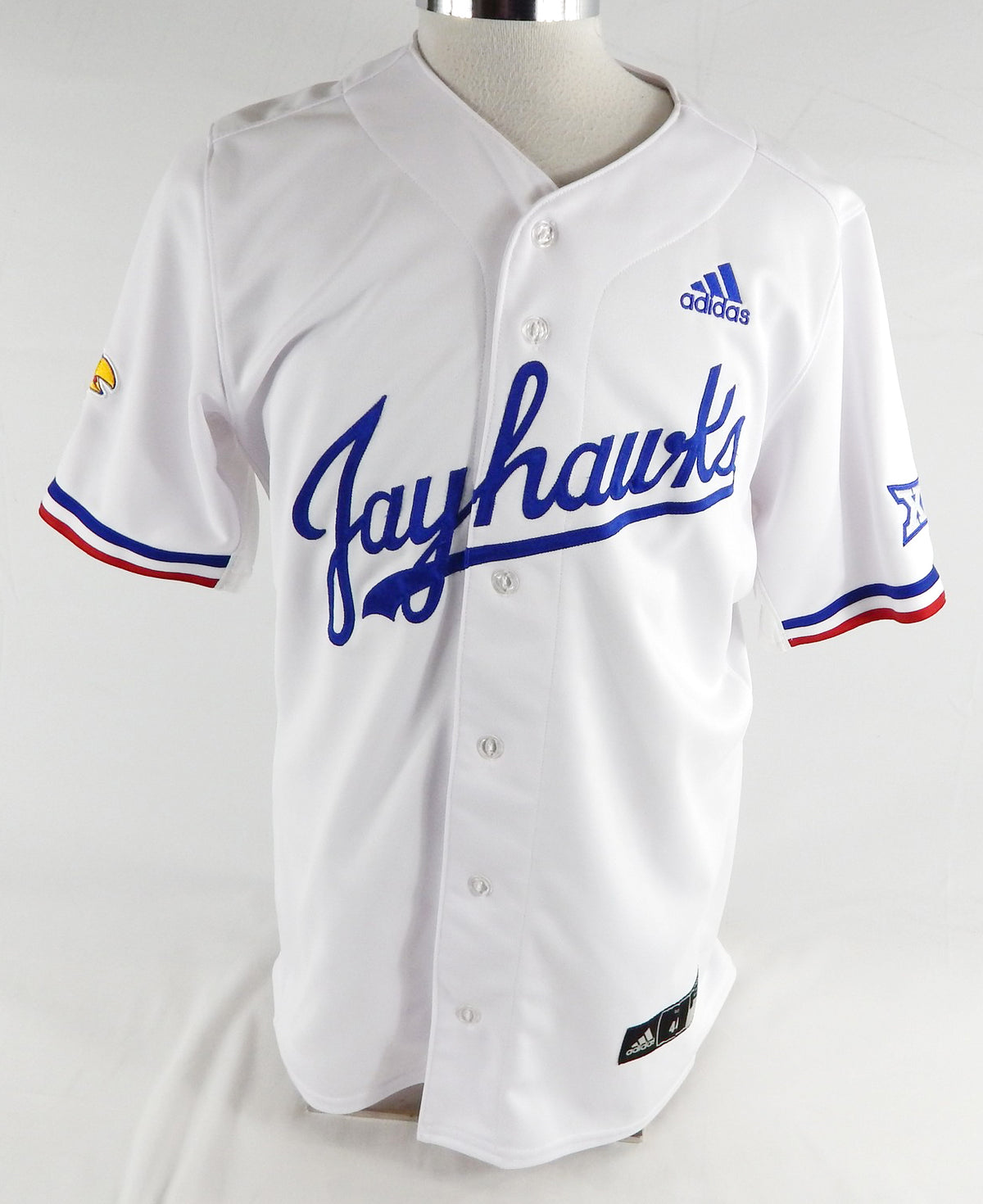 2025 Kansas Jayhawks # Game Used White Jersey Camo Baseball 44 644