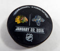 2016 Florida Panthers Vs Chicago Blackhawks Game Used Black WarmUp Puck Limit Ed
