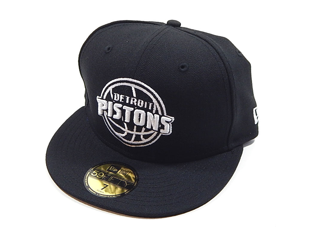 Detroit Pistons Black & White Logo New Era 59Fifty Fitted Hat Cap Size 7