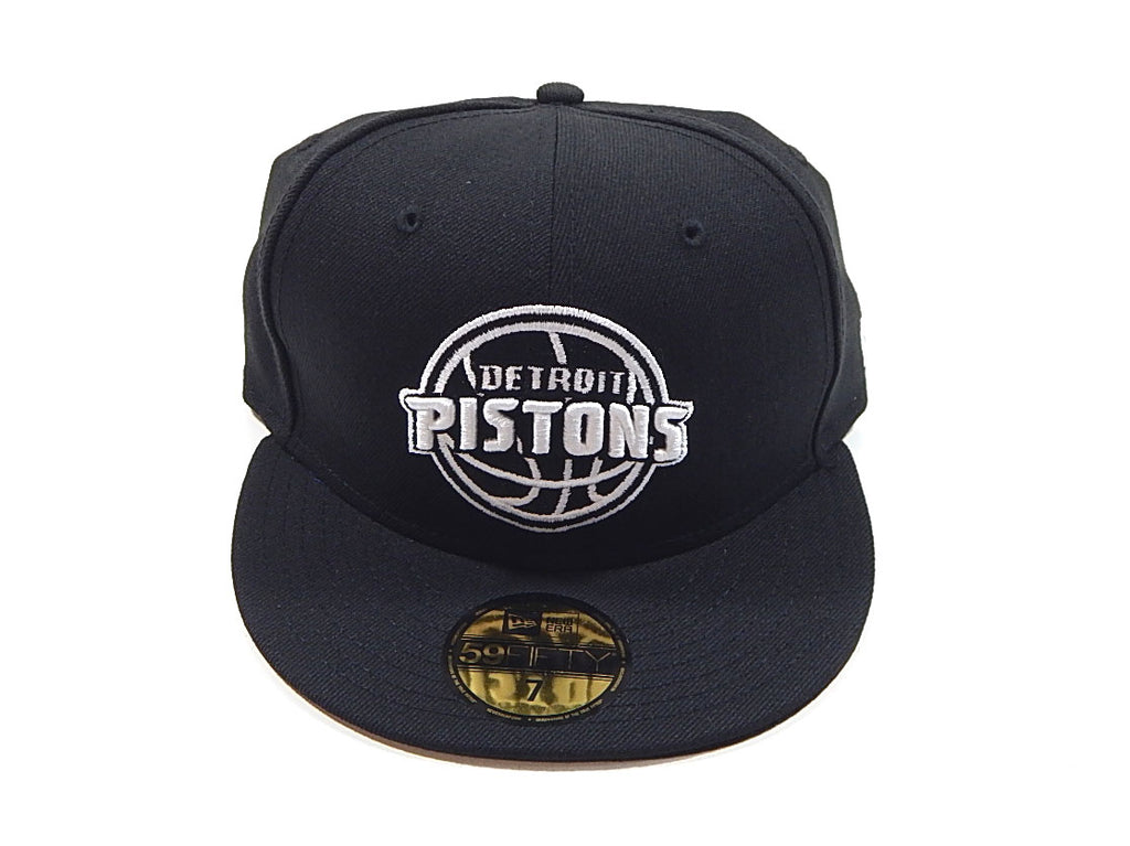 Detroit Pistons Black & White Logo New Era 59Fifty Fitted Hat Cap Size 7 Pic2
