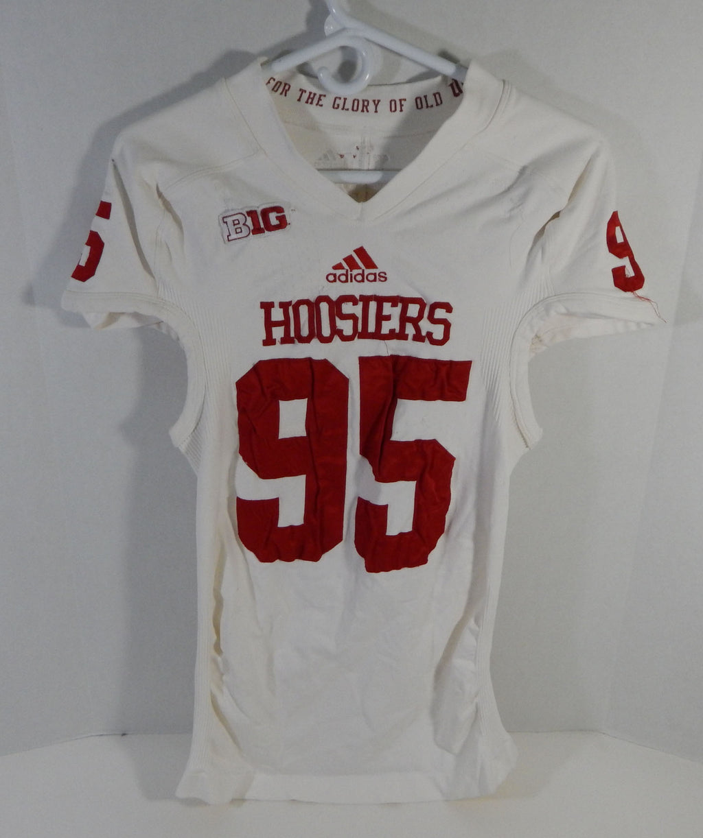 Indiana Hoosiers #95 Game Used White Jersey Nameplate Removed L DP13946